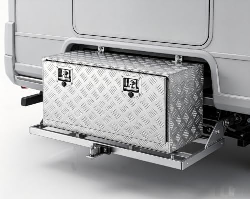 30 Inch Full Weld Aluminum Underbody Tool Box, Dual Anti-Pry Lock, Water Resistant, Anti-Deformation, Lockable Under Mount Large Storage Chest for Pickup Truck, Trailer, RV, ATV