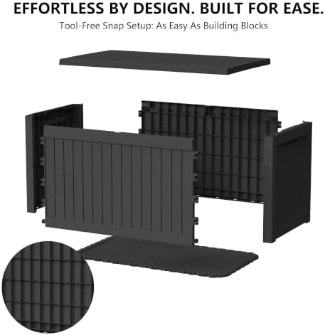 Outdoor Storage Box,270 Gallon Waterproof Deck Box [Upgraded 3.0]