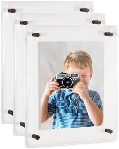 ArtToFrames 22x28 Inch Double Panel Floating Acrylic Picture Frame comes (3 Pack)