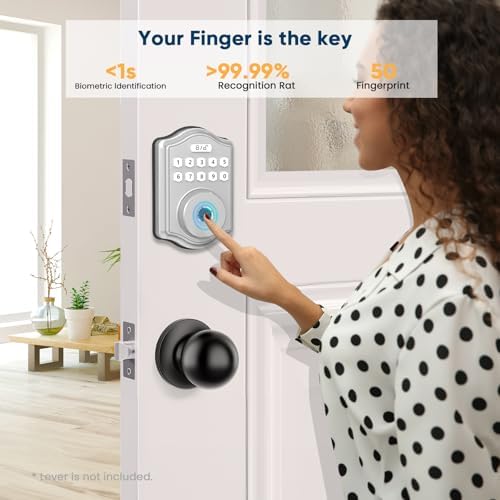 52HZ Fingerprint Door Lock, Keyless Entry Door Lock with Code
