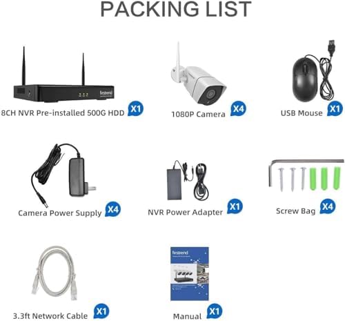 (2026 new) firstrend wifi wireless security camera system, front angle view