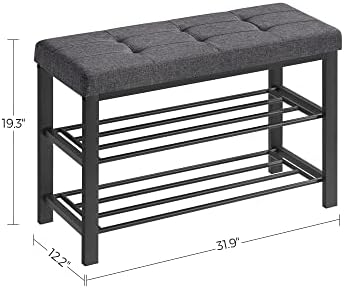 SONGMICS Shoe Bench, Storage Bench, Entryway Bench with Cushion