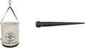 Klein Tools 5109SLR Canvas Bucket, All-Purpose Tool Bucket with Plastic Bottom with Drain Holes & 3256 Broad-Head Bull Pin Made of Forged, Heat-Treaded Steel with Black Finish