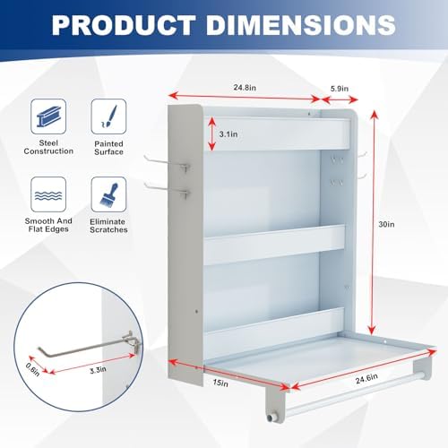 Wall Mount Design Trailer Cabinet With Flip Out Work Tray And Storage Hooks