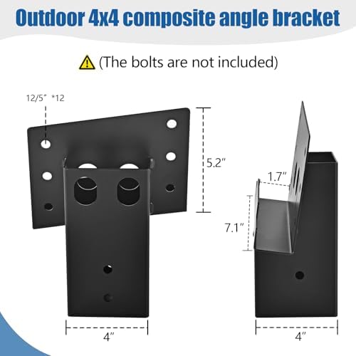 Kotiva Heavy Duty 4x4 Post Bracket for Tripod Deer Stand(Set of 8)