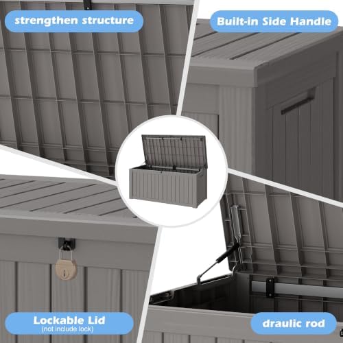 Outdoor Storage Box Waterproof, 155 Gallon Deck Box For Patio Storage
