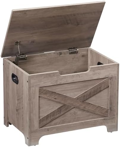 GarveeHome 23.6 in Storage Chest, Wooden Storage Bench with Safety Hinge, Easy Assembly, Large Shoe Bench for Entryway, Living Room, Bedroom