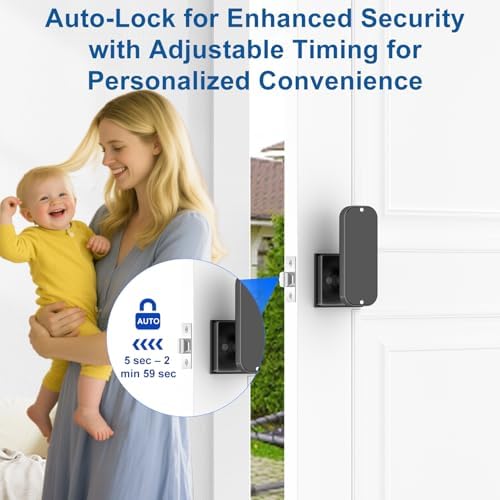 Foxgard Smart Fingerprint Door Lock, 5-in-1 Fingerprint Door Knob, Black