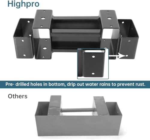 Highpro Firewood Rack Outdoor, Fire Wood Racks, Fire Log Holder Storage, Heavy Duty Steel Firewood Rack Bracket Kit for Outdoor Indoor Patio Deck Metal Log Holder with Screws, Black