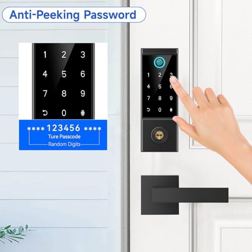 BEBASIA APP Control Fingerprint Lock with Handle, Heavy Duty