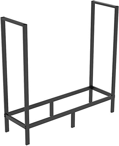 4FT Firewood Rack Outdoor, Heavy Duty Log Holder for Fireplace