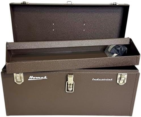 Homak 20-Inch Industrial Steel Toolbox, Brown Wrinkle Powder Coat, BW00200200