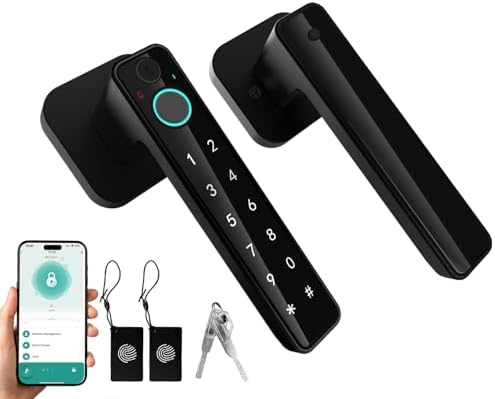 Buoan 5-in-1 Smart Fingerprint Door Lock, Keyless Entry Digital Knob