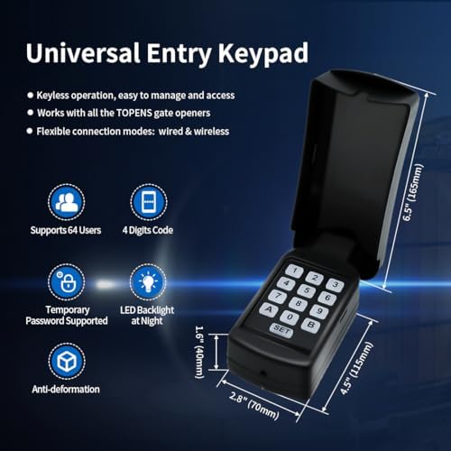 TOPENS TC188 Universal Wireless Wired Keypad