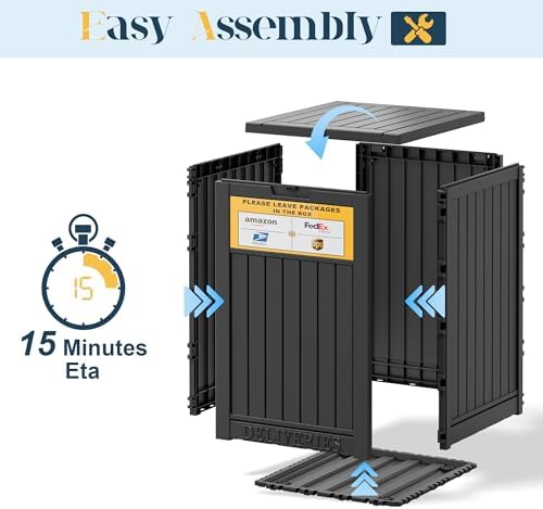 Package Delivery Box for Outside, Outdoor Storage Box, Classic Black
