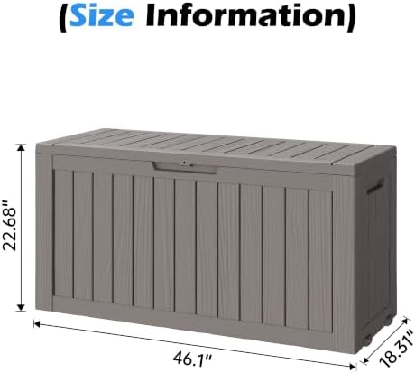 Outdoor Storage Box Waterproof, 82 Gallon Deck Box for Patio Storage