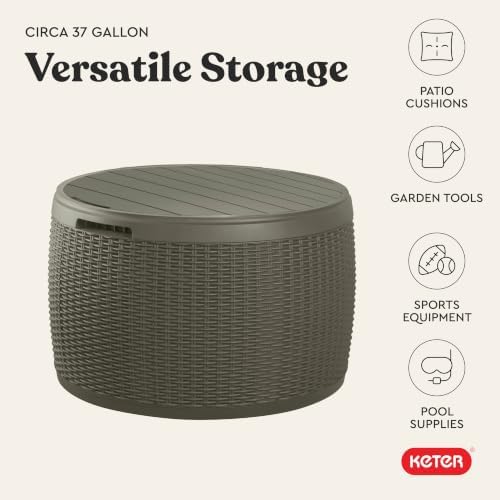 Keter Circa 37 Gallon Resin Deck Box Stool