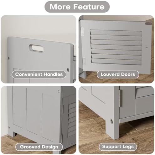 WARMHONIU Shoe Storage Bench with 2 Drawers Storage & Cushioned Seats