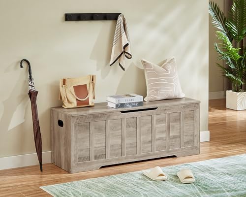 VANKILEY 51.2" Storage Chest Extra Large,Wooden Storage Bench(Greige)