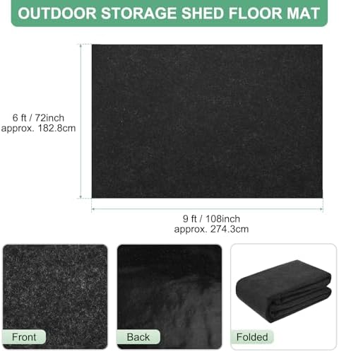 M METERXITY Outdoor Storage Shed Mat, 6x9 ft Shed Flooring Mat, Grey