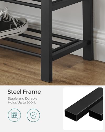 SONGMICS Shoe Bench, Storage Bench, Entryway Bench with Cushion