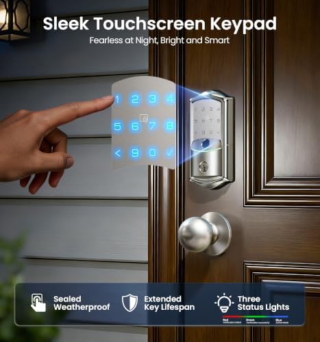 Veise VE027 WiFi Smart Lock Fingerprint Keyless Entry Deadbolt Satin Nickel