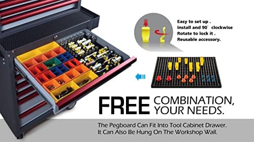 Free Zone 68-Piece Large Pegboard Socket Tools Organizer Set