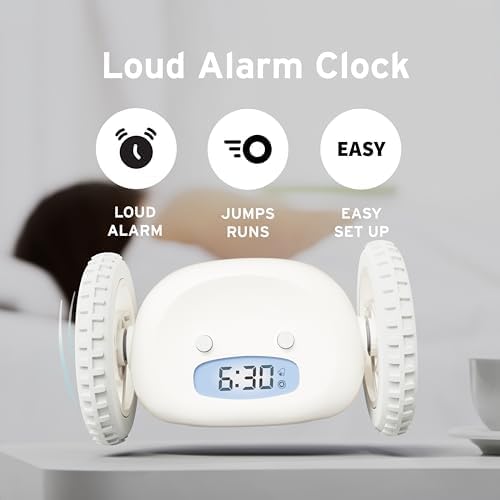 CLOCKY Alarm Clock on Wheels – Loud Rolling Alarm Clock