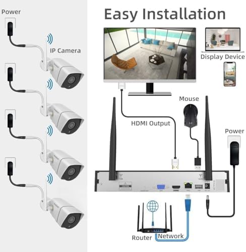 (2026 new) firstrend wifi wireless security camera system, view 9