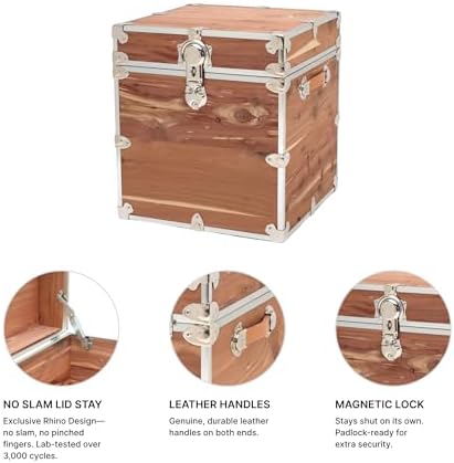 Rhino Knotty Cedar Cube Chest, End Table Storage Trunk, Bench