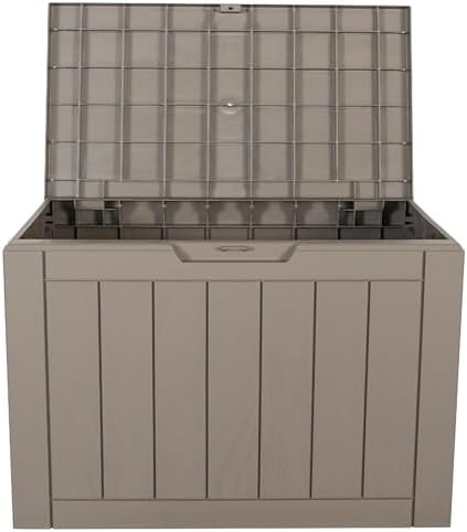 BTEXPERT Indoor Outdoor Storage Box, 30 Gallon Resin Deck Container for Package Delivery Patio Furniture Cushions Garden Tools Pool Sports Equipment UV Resistant Waterproof Lockable