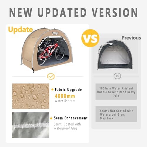 Bicycle Cover Fits 2-3 Bikes, Outdoor Bike Shed, Bike Tent (Beige)