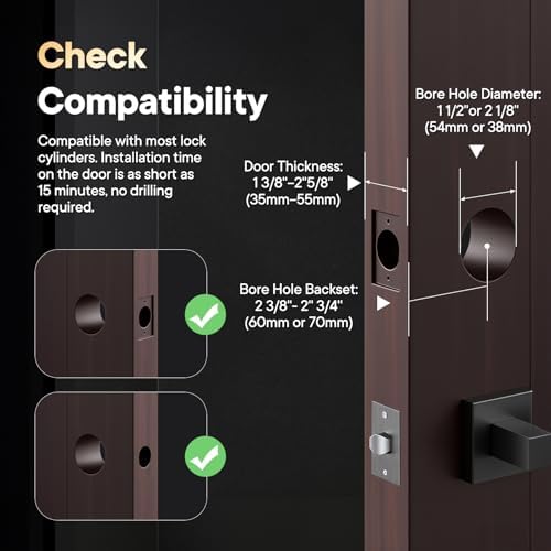 Video Smart Lock with Camera & Doorbell,6-in-1 Keyless Entry Door Lock for Front Door,Deadbolt Lock with Built-in WiFi 2K HDR Camera,Support Fingerprint,Keypad and Voice Unlock,Video Call,App Control