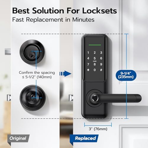 Nyboer Smart Keypad Door Lock with Handle for Front Door