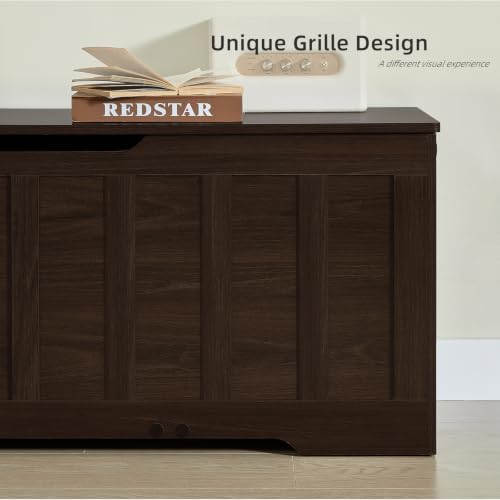 VANKILEY 47.2" Storage Chest Extra Large,Wooden Storage Trunk(Espresso)