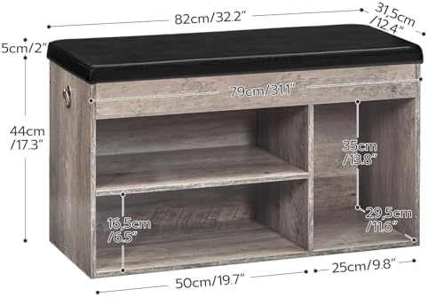 HOOBRO Shoe Storage Bench with Cushion, 32.3" Entryway Bench
