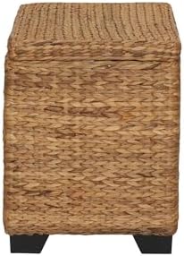 Household Essentials Large Curved Wicker Storage Chest with Liner | Water Hyacinth, Natural
