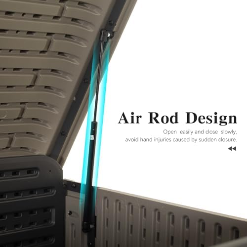 Domi 160 Gallon Resin Deck Box, outdoor waterproof storage box for patio