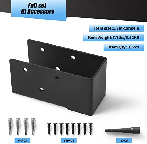 16 Pcs of 2"x4" Concealed Joist Hangers for Outdoor