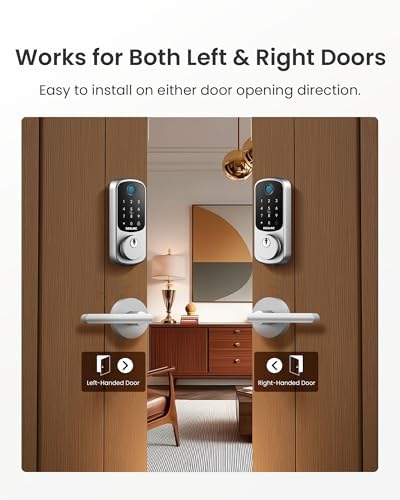 DESLOC B200 Fingerprint Smart Lock with 2 Elegant Round Lever Handles