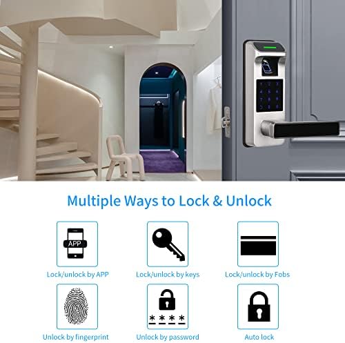 Fingerprint Door Lock, Heavy Duty Full APP Control Touchscreen Keypad