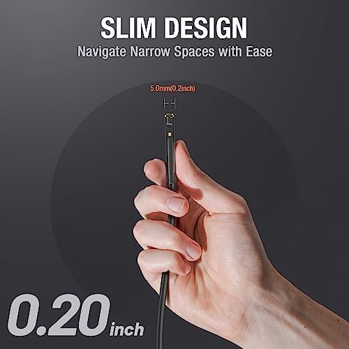 teslong 5mm dual lens borescope camera for home/automotive/pipe/car/wall, close-up detail