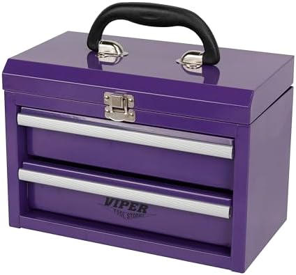 Viper Tool Storage 11-Inch 2-Drawer Portable Toolbox, Purple