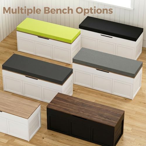 Kikihouse L-Shaped Corner Storage Bench, Backless Wood Bench, Wood