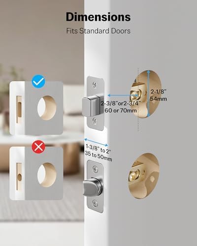 Keyless Entry Door Lock Deadbolt with Handle Set, Front Door Lock Set Keyless Entry, Digital Door Lock with Keypad Set & Fingerprint, Matte Black – Keypad Deadbolt and Door Knob Set