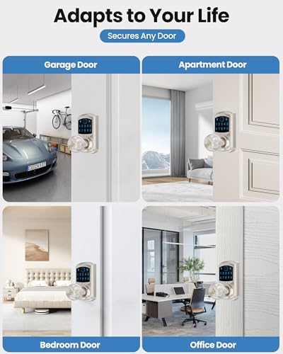 Smart Fingerprint Keyless Entry Door Knob Keypad Electronic Biometric Lock