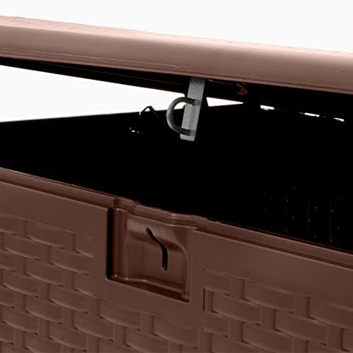 Plastic Development Group Outdoor Deck Box, Standard Close, Java, 73 Gal