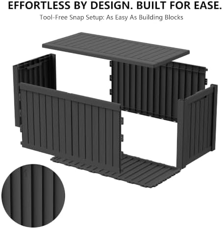 Outdoor Storage Box,180 Gallon Waterproof Deck Box [Upgraded 3.0]