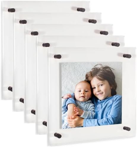 ArtToFrames 20x20 Inch Double Panel Floating Acrylic Picture Frame comes (5 Pack)