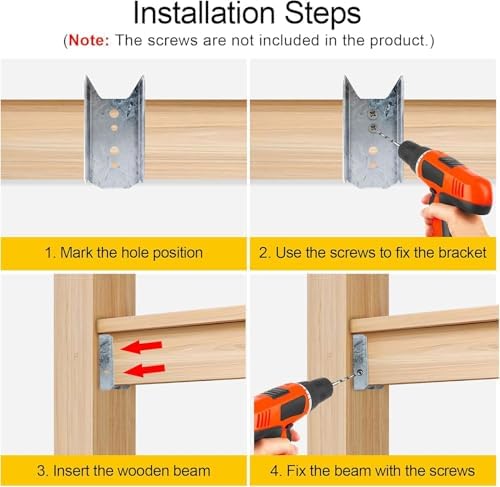 LukLoy 40 Pack 2x4 Brackets for Wood Rail(Screws Not Included)
